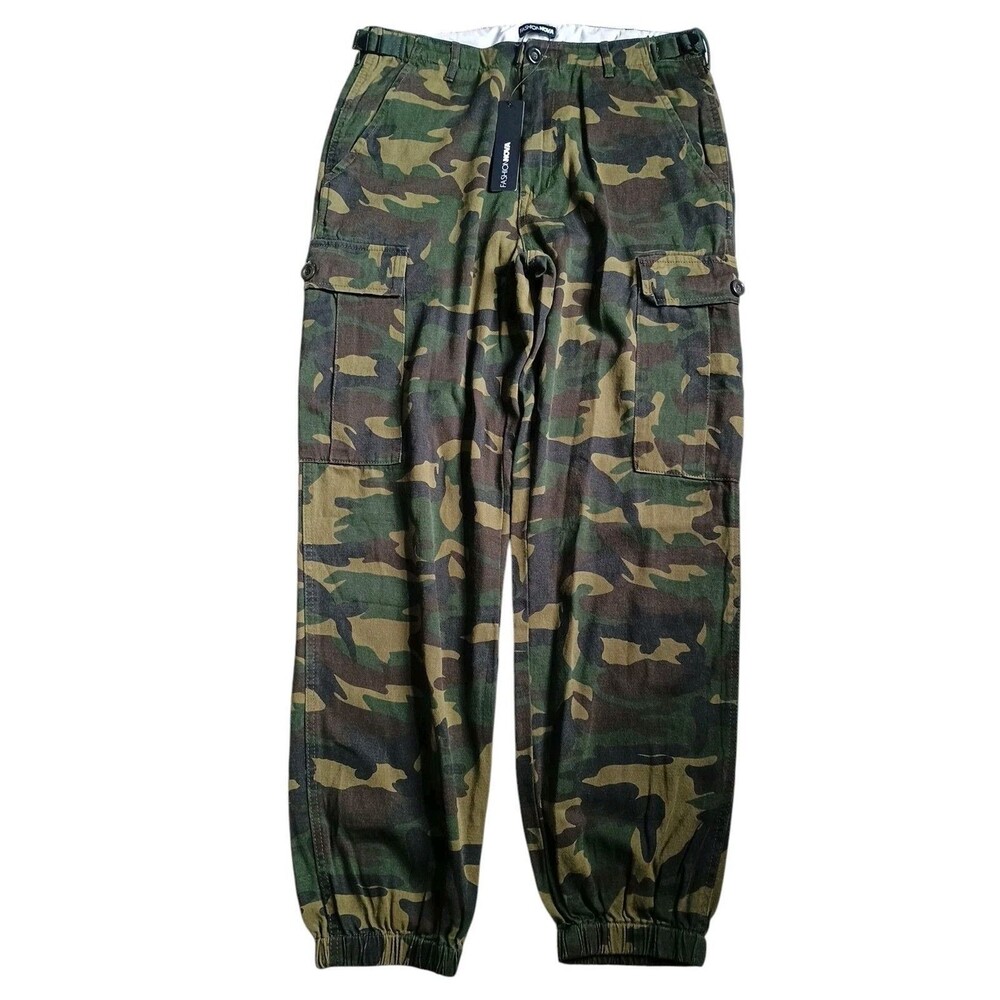 Fashion Nova Womens Size L 34x30 Tall Cadet Kim Oversized Camo Pants NWT